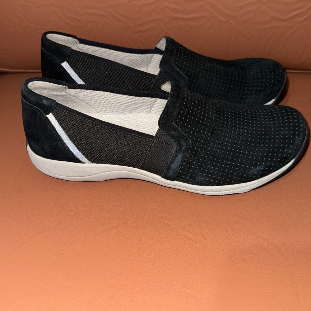 Dansko Halle Charcoal Black Slip shoe. Size- EU 39. Suede top. Size US 8.5/9.